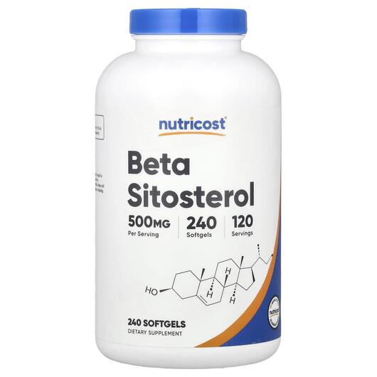 Основне фото товара Nutricost, Beta Sitosterol 500 mg, Бета-Ситостерол, 240 капсул