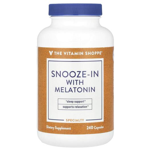 Основне фото товара TheVitaminShoppe, Snooze-In With Melatonin, Мелатонін, 240 капсул