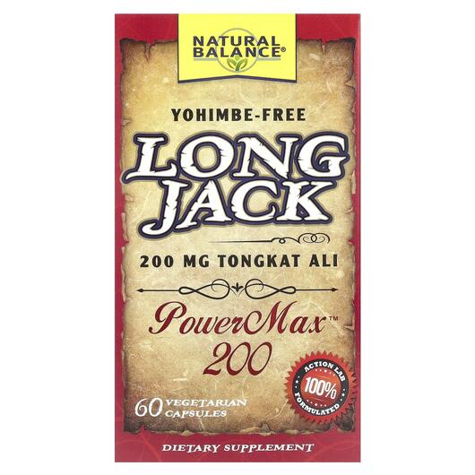 Основне фото товара Natural Balance, Long Jack PowerMax 200, Тонгкат Алі, 60 капсул