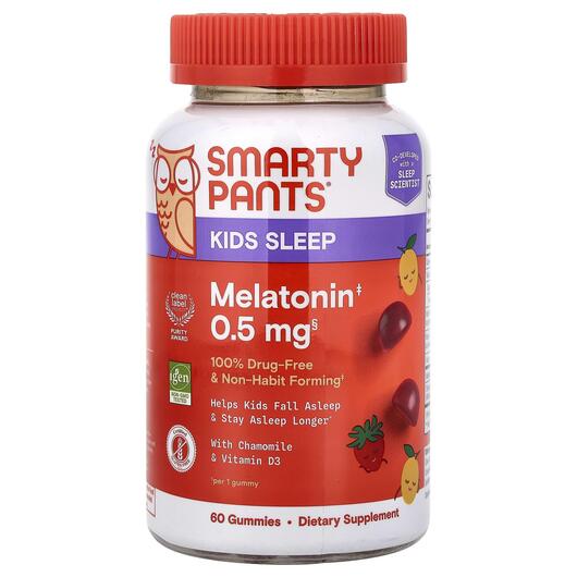 Основне фото товара Kids Sleep Melatonin Gummies Strawberry Mango, Підтримка сну, 60 