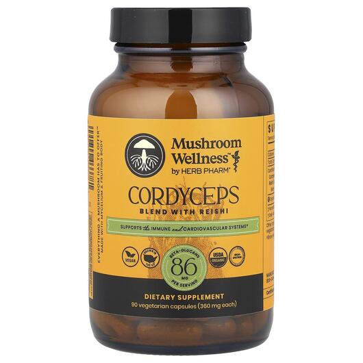 Основное фото товара Mushroom Wellness Cordyceps Blend with, Грибы Кордицепс, 90 капсу