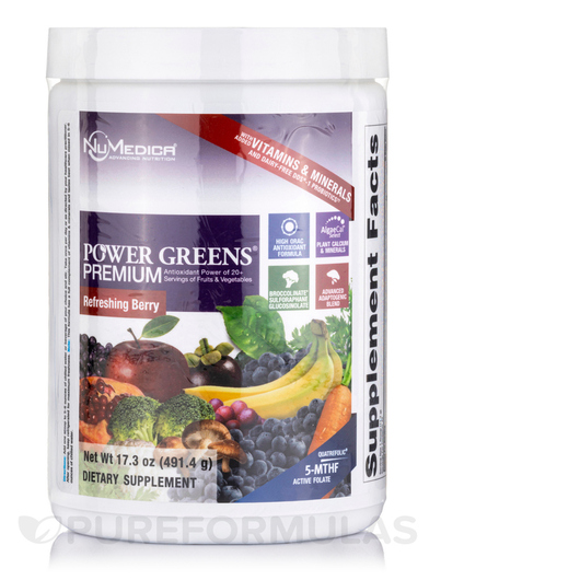 Основне фото товара Power Greens Premium Refreshing Berry, Супергрінс, 491.4 г
