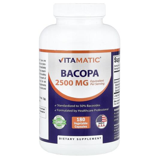 Основное фото товара Vitamatic, Бакопа Монье, Bacopa, 180 капсул
