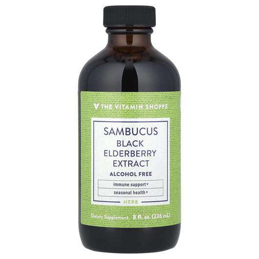 Основне фото товара Sambucus Black Elderberry Extract Alcohol Free, Чорна Бузина, 236