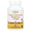 Фото товара Грибы Кордицепс, Organic Cordyceps Mushroom + Ginger, 60 капсул