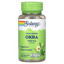 True Herbs Okra 1600 mg Окра Solaray 100 капсул