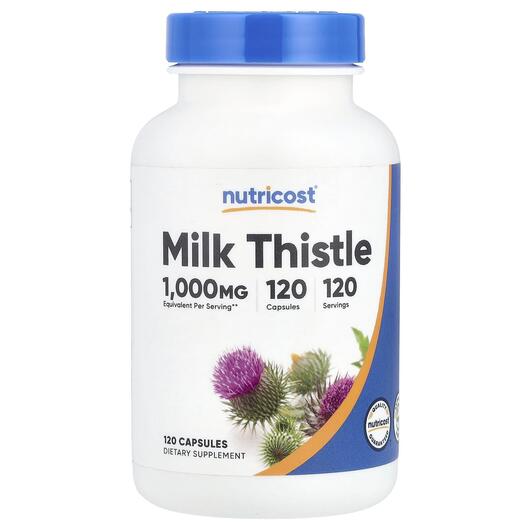 Основное фото товара Nutricost, Расторопша, Milk Thistle 1000 mg, 120 капсул