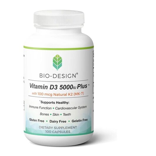 Основне фото товара Vitamin D3 5000 IU Plus, Вітамін D3 Холекальциферол, 100 капсул