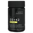 Фото товара Sports Research, Витамины D3 K2, Plant-Based D3 + K2, 60 капсул