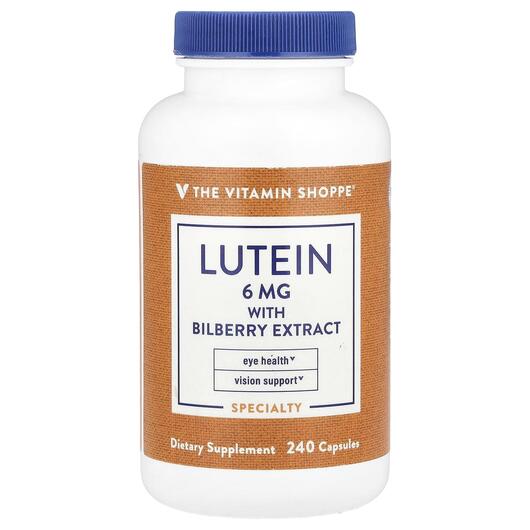 Основне фото товара Lutein With Bilberry Extract, Лютеїн, 240 капсул