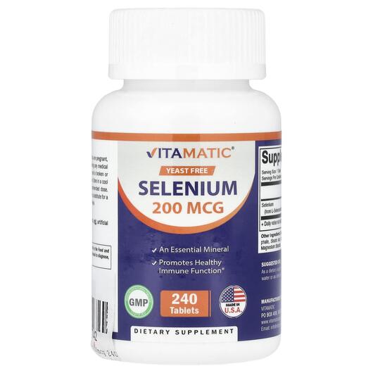 Основне фото товара Vitamatic, Selenium 240 Tablets, Селен, 200 мкг