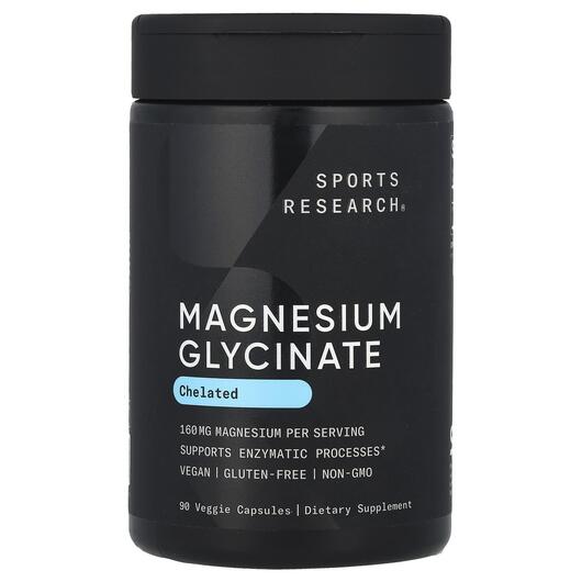 Основне фото товара Sports Research, Magnesium Glycinate 160 mg, Магній, 90 капсул