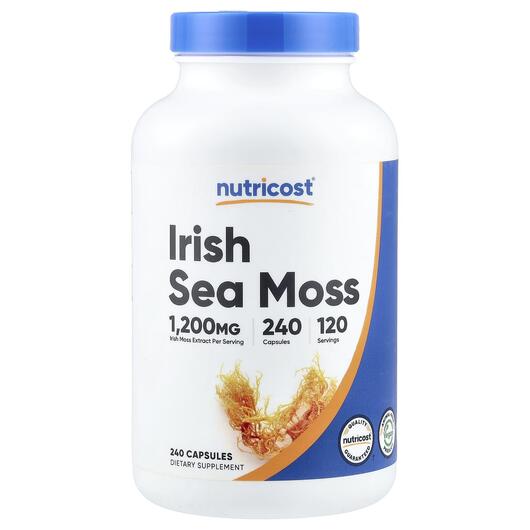 Основне фото товара Nutricost, Irish Sea Moss, Ірландський морський мох, 240 капсул