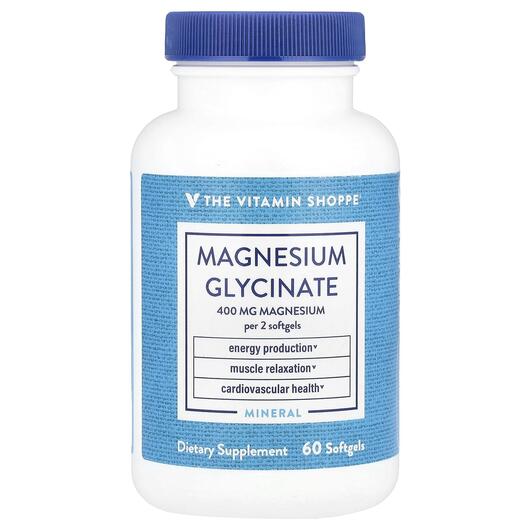 Основне фото товара TheVitaminShoppe, Magnesium Glycinate 400 mg, Магній, 60 капсул