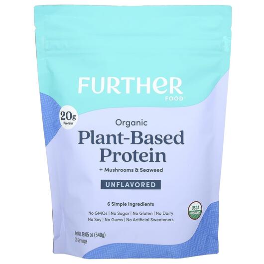 Основне фото товара Organic Plant-Based Protein + Mushrooms, Органічний Протеїн, 540 
