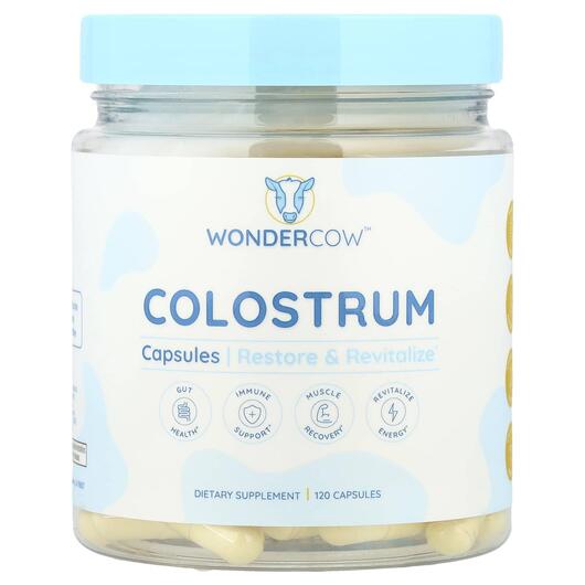 Основне фото товара Wondercow, Colostrum, Колострум, 120 капсул
