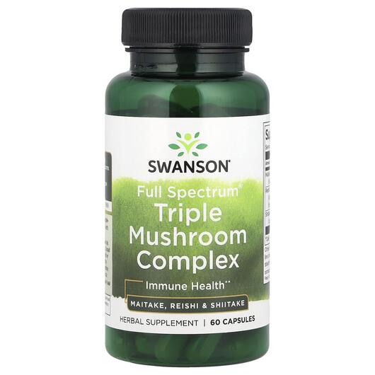 Основне фото товара Swanson, Triple Mushroom Complex, Гриби, 60 капсул