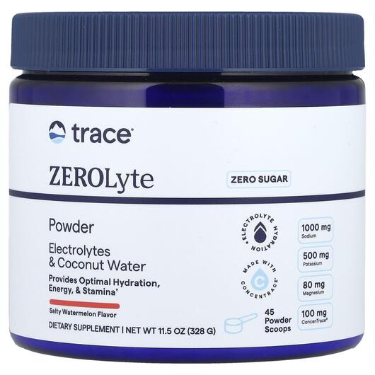 Основне фото товара Trace, ZeroLyte Powder Salty Watermelon, Електроліти, 328 г