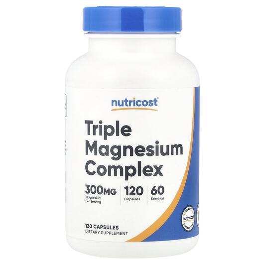 Основне фото товара Nutricost, Triple Magnesium Complex 300 mg, Магній, 120 капсул