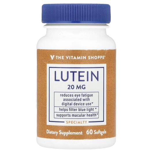 Основне фото товара TheVitaminShoppe, Lutein 20 mg, Лютеїн, 60 капсул