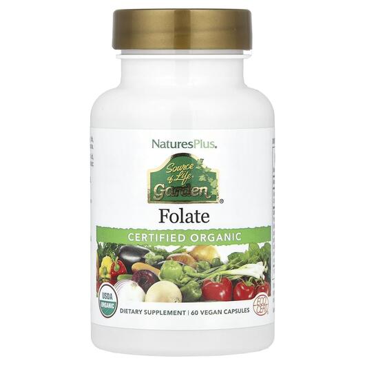 Основне фото товара Natures Plus, Source of Life Garden Folate, Метилфолат, 60 капсул