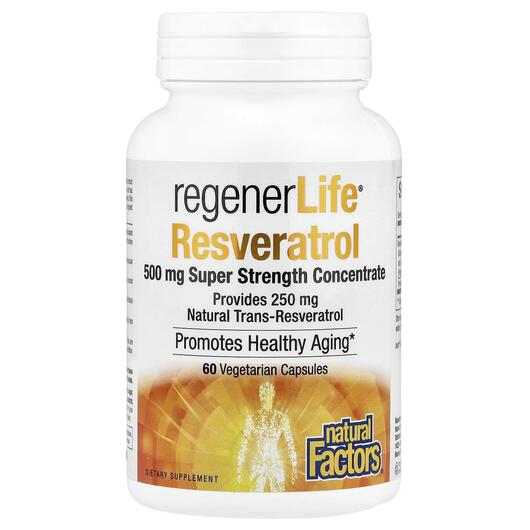 Основне фото товара RegenerLife Resveratrol 500 mg, Ресвератрол, 60 капсул