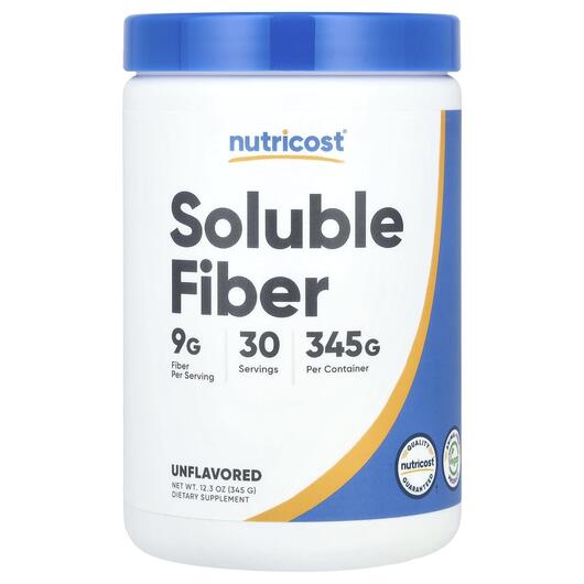 Основне фото товара Nutricost, Soluble Fiber Unflavored, Цукерки з клітковиною, 345 г