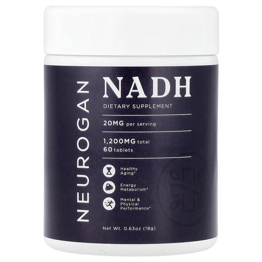 Основне фото товара Neurogan Health, NADH 20 mg, НАДН, 60 таблеток