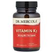Dr. Mercola, Vitamin K2 180 mcg, Вітамін К2 180 мкг, 30 капсул