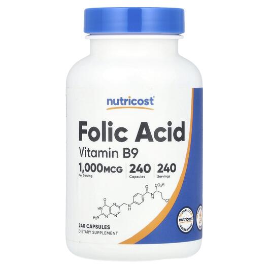Основное фото товара Витамин B9 Фолиевая кислота, Folic Acid 1000 mcg, 240 капсул