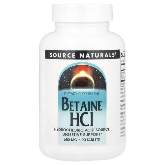 Основне фото товара Betaine HCI 650 mg, Бетаїн Гідрохлорид, 90 таблеток