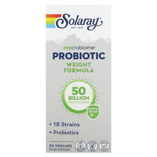 Основне фото товара Solaray, Mycrobiome Probiotic 50 Billion, Пробіотики, 30 капсул