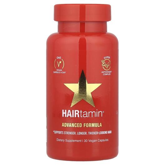 Основне фото товара HAIRtamin, Advanced Formula, Шкіра нігті волосся, 30 капсул