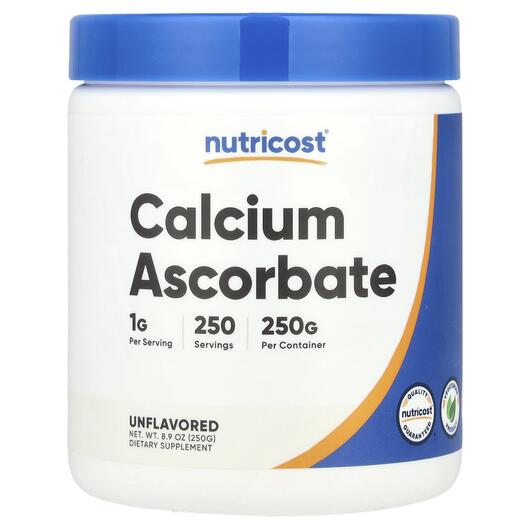 Основне фото товара Nutricost, Calcium Ascorbate Unflavored, Кальцій, 250 г