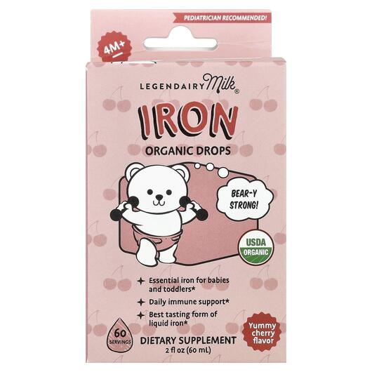 Основное фото товара Железо, Iron Organic Drops 4+Months Yummy Cherry, 60 мл