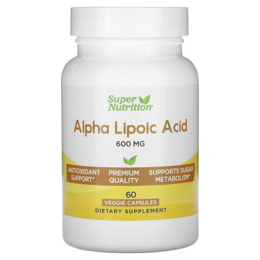 Основне фото товара Alpha Lipoic Acid 600 mg, Альфа-ліпоєва кислота, 60 капсул