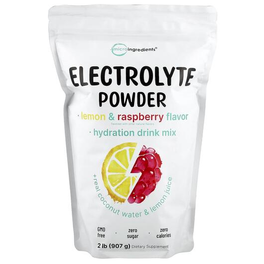 Основне фото товара Electrolyte Powder Lemon & Raspberry, Електроліти, 907 г