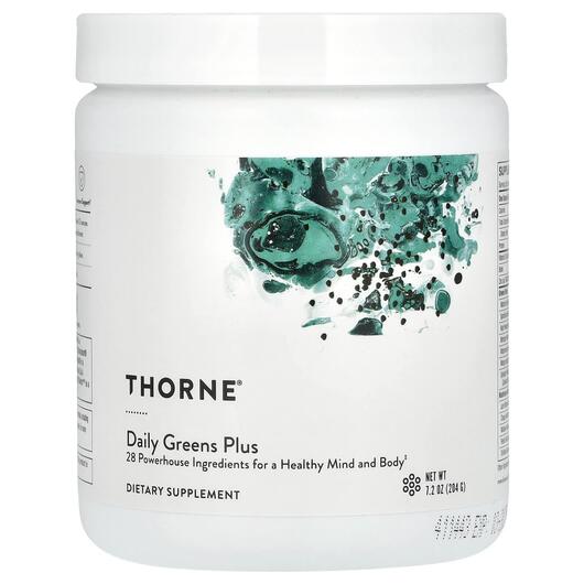 Основне фото товара Thorne, Daily Greens Plus, Мультивітаміни, 189 г