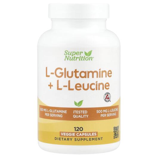Основне фото товара Super Nutrition, L-Glutamine + L-Leucine, L-Глутамін, 120 капсул