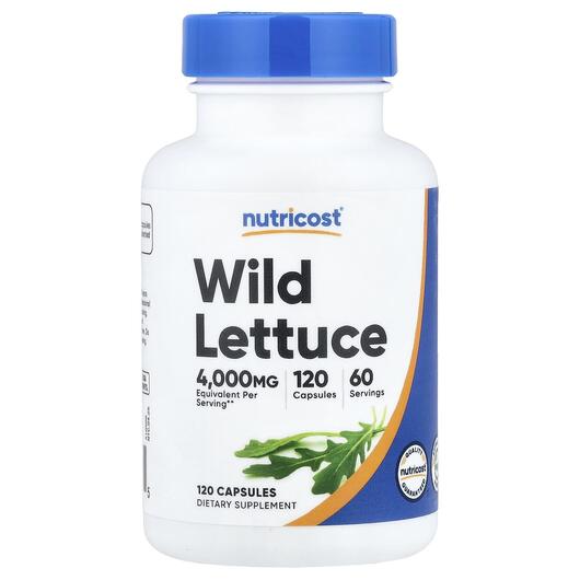 Основне фото товара Wild Lettuce Основне фото товара Nutricost, Wild Lettuce, Латук, 120 капсул