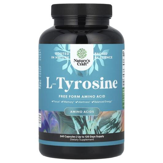 Основне фото товара Nature's Craft, L-Tyrosine, L-Тирозин, 240 капсул