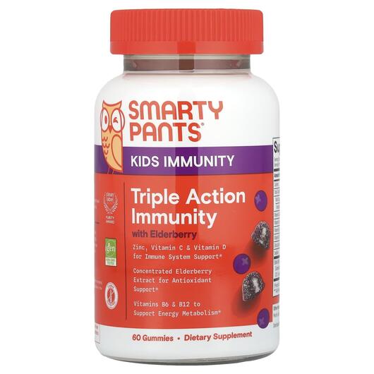 Основное фото товара Kids Triple Action Immunity Gummies with, Черная Бузина, 60 табле