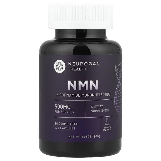 Основне фото товара Neurogan Health, NMN 500, Нікотинамід мононуклеотид, 120 капсул