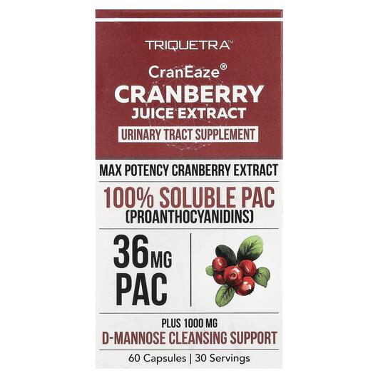 Основне фото товара CranEaze Cranberry Juice Extract, Журавлина, 60 капсул