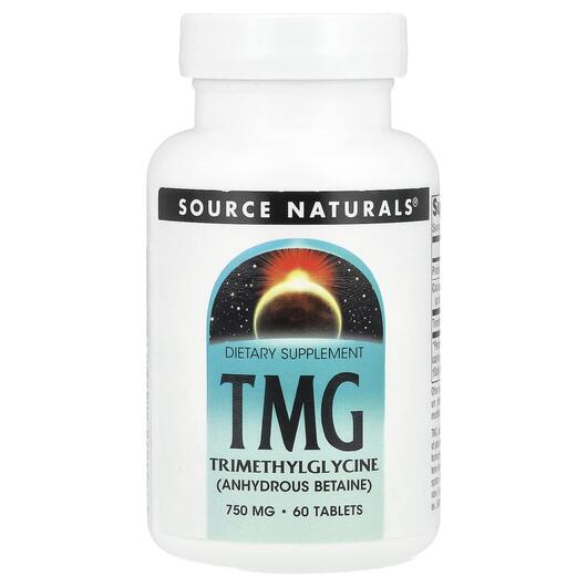 Основне фото товара Source Naturals, TMG 750 mg, Триметилгліцин, 60 таблеток