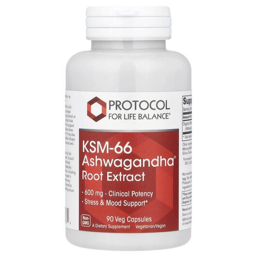 Основне фото товара KSM-66 Ashwagandha Root Extract 600 mg, Ашваганда, 90 капсул