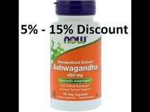 Now Foods, Ashwagandha 450 mg, Ашваганда 450 мг, 90 капсул